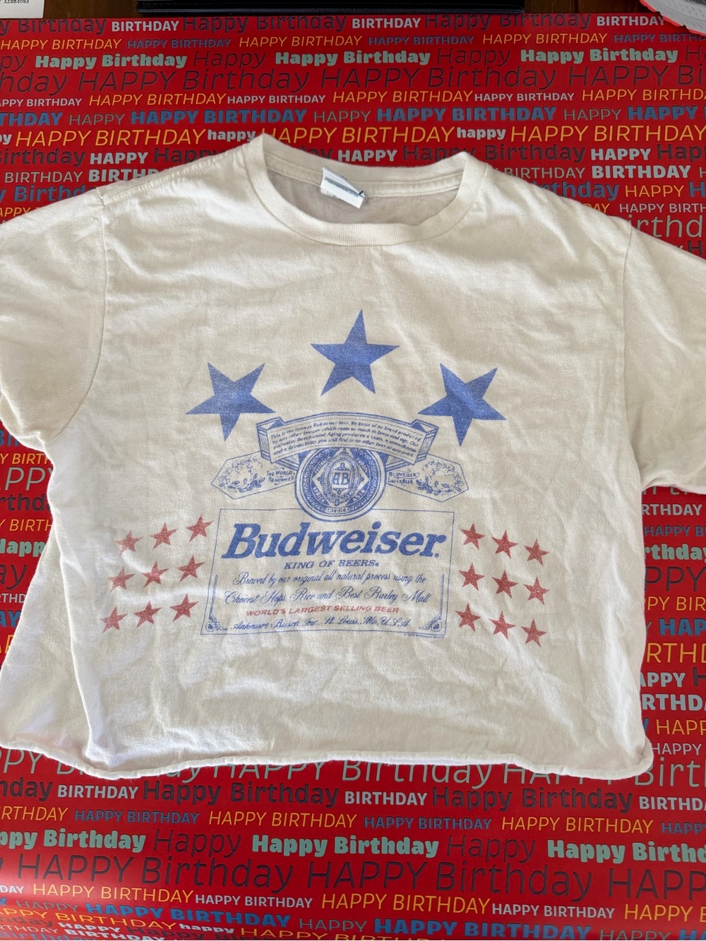 Budweiser Cropped Shirt. Size Small.  #budweiser #vintage